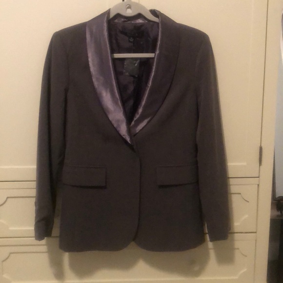Women blazer petite sz 2 xs tuxedo jacket capsule wardrobe menswear office - Picture 3 of 10
